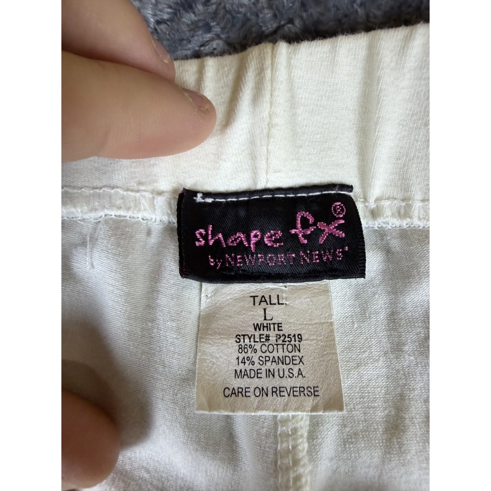 Shape FX By Newport News Pants Womens Large Tall White Cotton Mid Rise USA Made - Picture 6 of 8